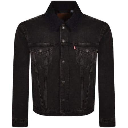 Levis Denim Sherpa Trucker Jacket Black | Mainline Menswear ie